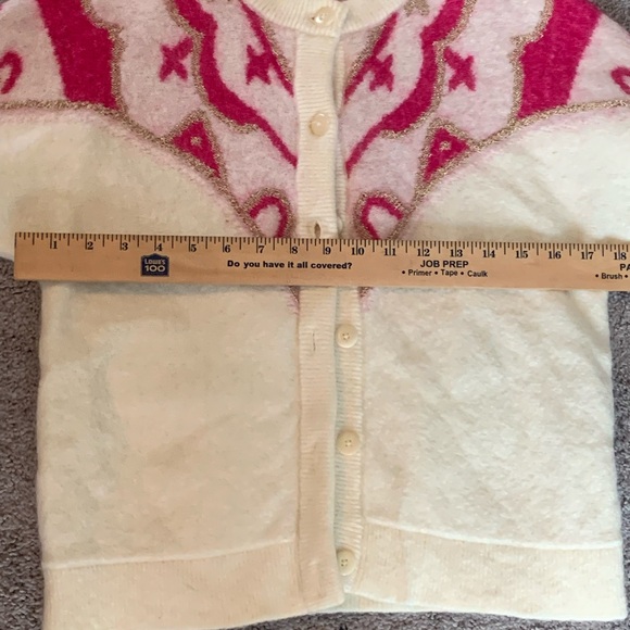 New Sezane Saint Fiacre sweater full button fair isle regency mohair wool - Picture 8 of 11